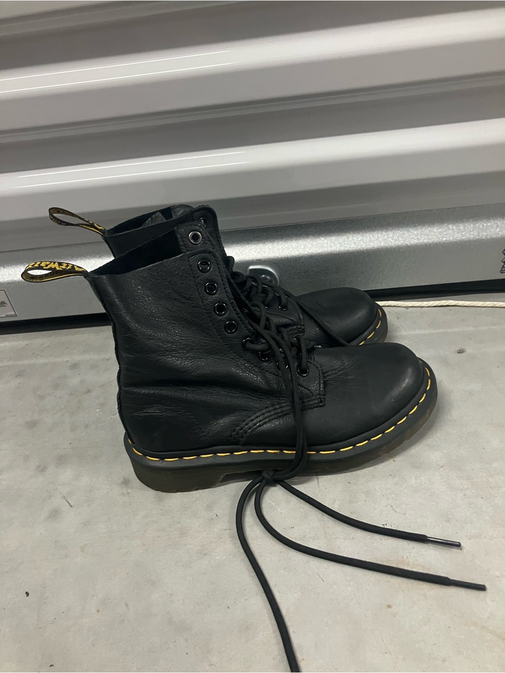Dr. Martens Pascal Black Leather Lace-Up Boots - Picture 1 of 7